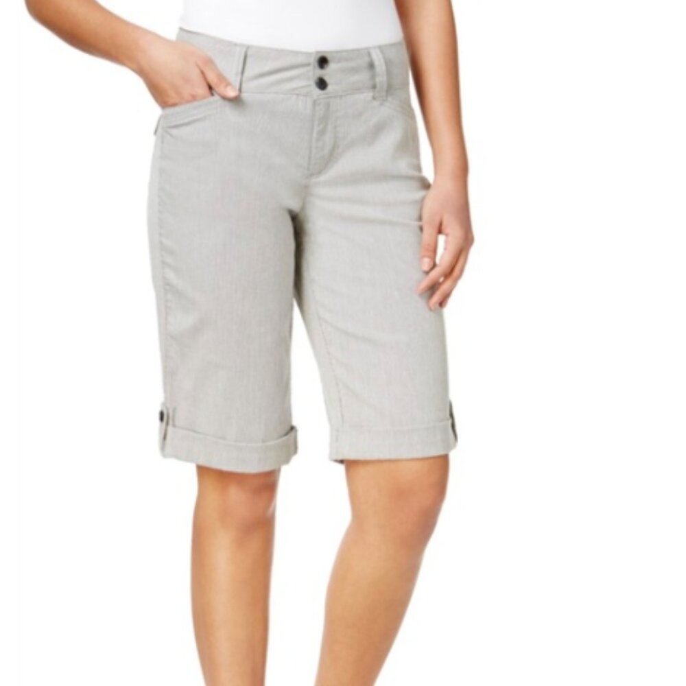 Charter Club Deep Black Combo Bermuda Shorts Size 18 New With Tags
